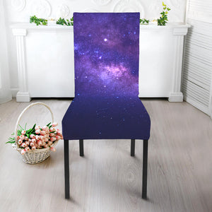 Dark Purple Milky Way Galaxy Space Print Dining Chair Slipcover