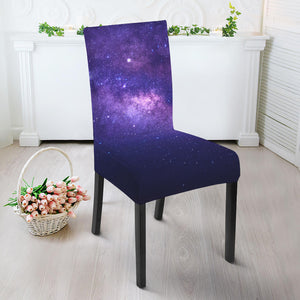 Dark Purple Milky Way Galaxy Space Print Dining Chair Slipcover