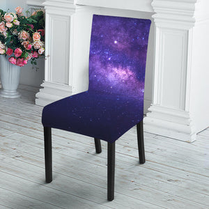 Dark Purple Milky Way Galaxy Space Print Dining Chair Slipcover