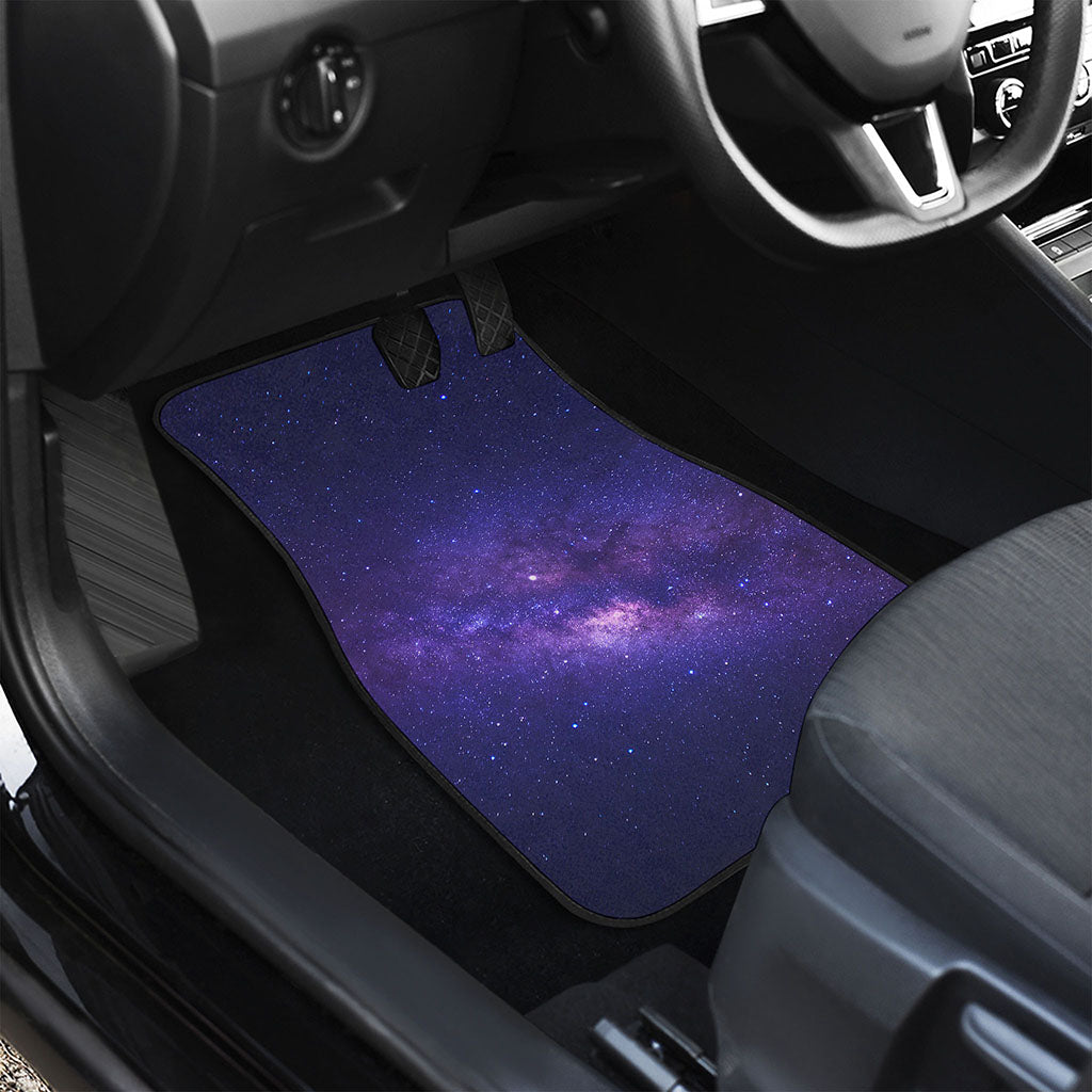 Dark Purple Milky Way Galaxy Space Print Front and Back Car Floor Mats