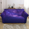 Dark Purple Milky Way Galaxy Space Print Loveseat Slipcover