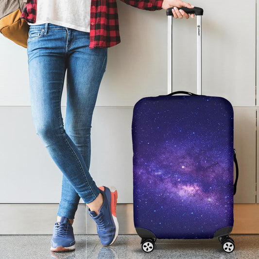 Dark Purple Milky Way Galaxy Space Print Luggage Cover GearFrost