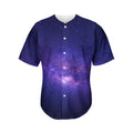 Dark Purple Milky Way Galaxy Space Print Men's Baseball Jersey