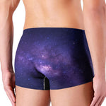 Dark Purple Milky Way Galaxy Space Print Men's Boxer Briefs