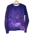 Dark Purple Milky Way Galaxy Space Print Men's Crewneck Sweatshirt