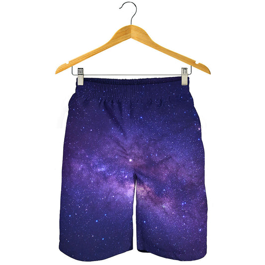 Dark Purple Milky Way Galaxy Space Print Men's Shorts