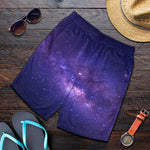 Dark Purple Milky Way Galaxy Space Print Men's Shorts