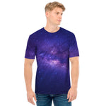 Dark Purple Milky Way Galaxy Space Print Men's T-Shirt