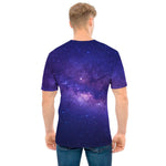 Dark Purple Milky Way Galaxy Space Print Men's T-Shirt