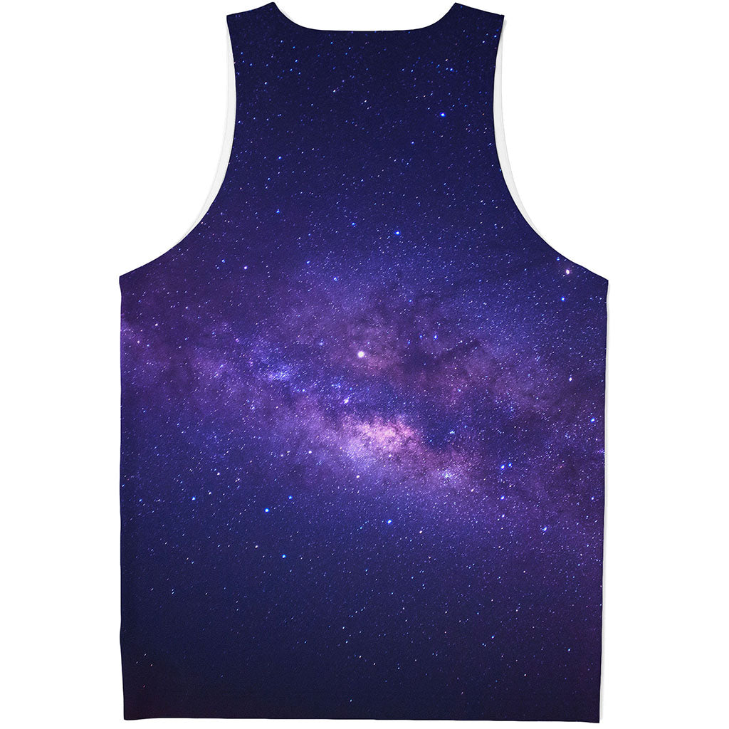 Dark Purple Milky Way Galaxy Space Print Men's Tank Top