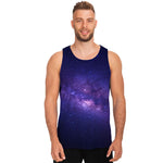 Dark Purple Milky Way Galaxy Space Print Men's Tank Top