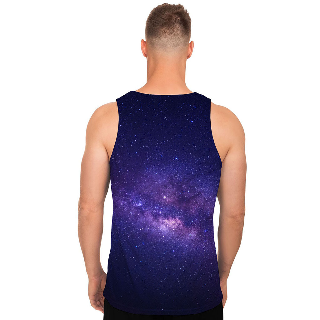 Dark Purple Milky Way Galaxy Space Print Men's Tank Top