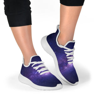 Dark Purple Milky Way Galaxy Space Print Mesh Knit Shoes GearFrost