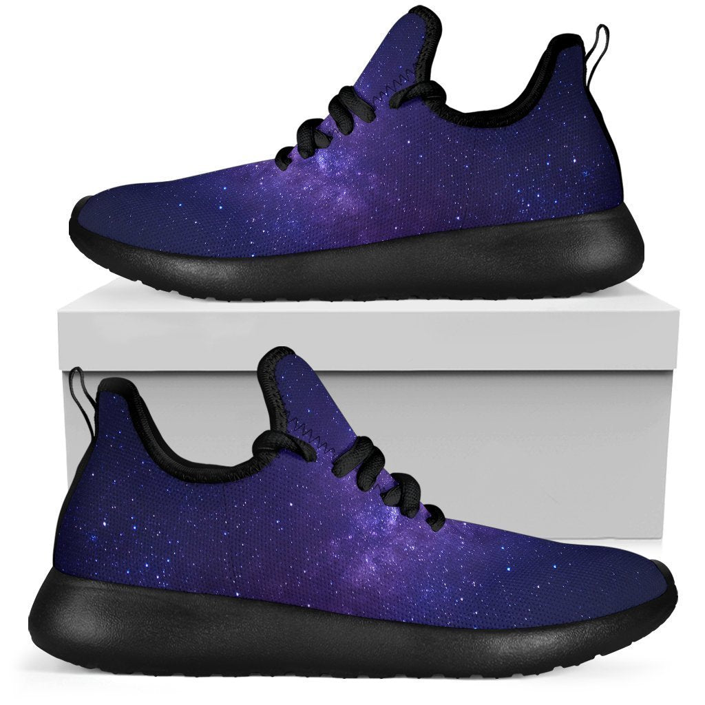 Dark Purple Milky Way Galaxy Space Print Mesh Knit Shoes GearFrost