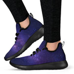 Dark Purple Milky Way Galaxy Space Print Mesh Knit Shoes GearFrost