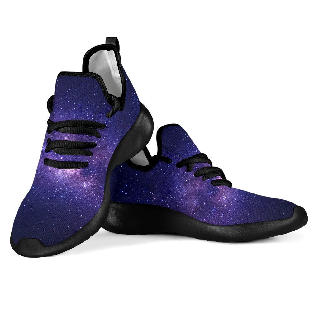 Dark Purple Milky Way Galaxy Space Print Mesh Knit Shoes GearFrost