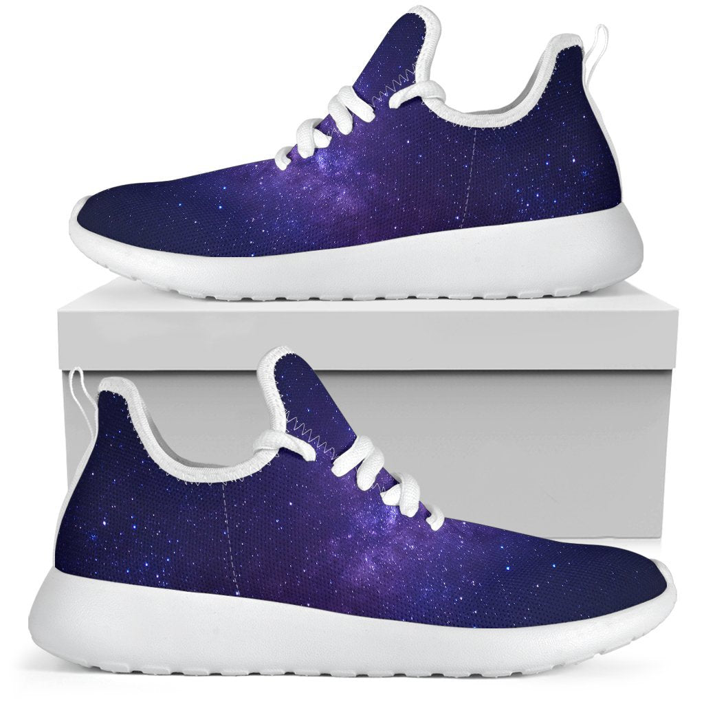 Dark Purple Milky Way Galaxy Space Print Mesh Knit Shoes GearFrost