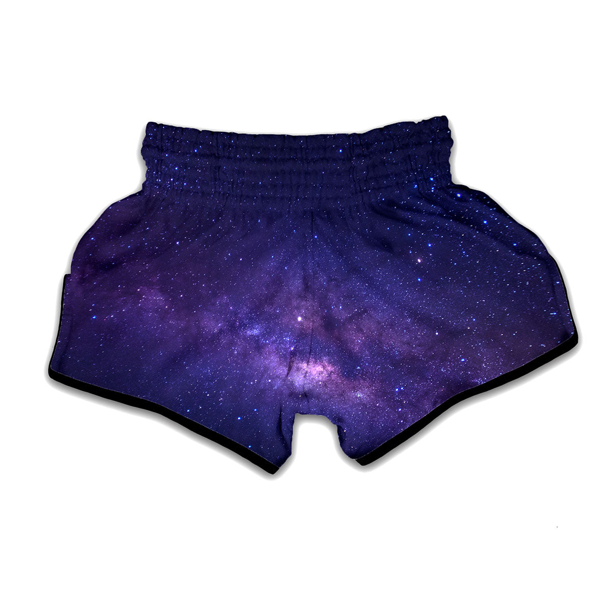 Dark Purple Milky Way Galaxy Space Print Muay Thai Boxing Shorts