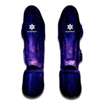 Dark Purple Milky Way Galaxy Space Print Muay Thai Shin Guard