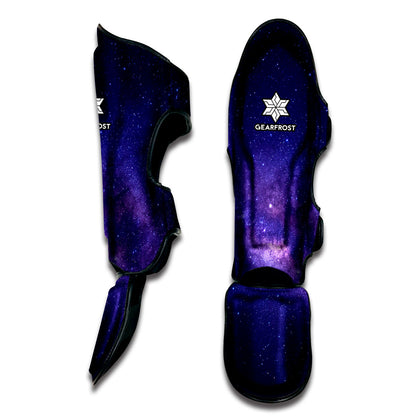 Dark Purple Milky Way Galaxy Space Print Muay Thai Shin Guard
