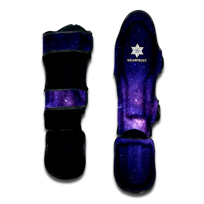 Dark Purple Milky Way Galaxy Space Print Muay Thai Shin Guard