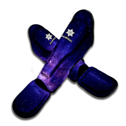 Dark Purple Milky Way Galaxy Space Print Muay Thai Shin Guard