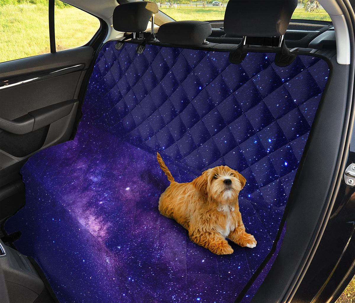 Dark Purple Milky Way Galaxy Space Print Pet Car Back Seat Cover