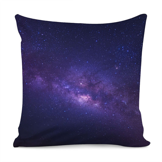 Dark Purple Milky Way Galaxy Space Print Pillow Cover