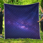 Dark Purple Milky Way Galaxy Space Print Quilt