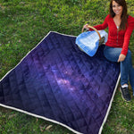Dark Purple Milky Way Galaxy Space Print Quilt