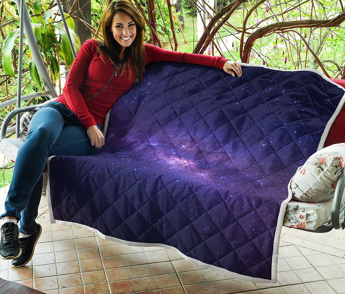 Dark Purple Milky Way Galaxy Space Print Quilt