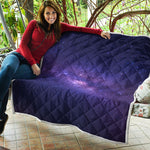Dark Purple Milky Way Galaxy Space Print Quilt