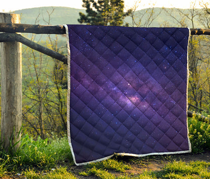 Dark Purple Milky Way Galaxy Space Print Quilt
