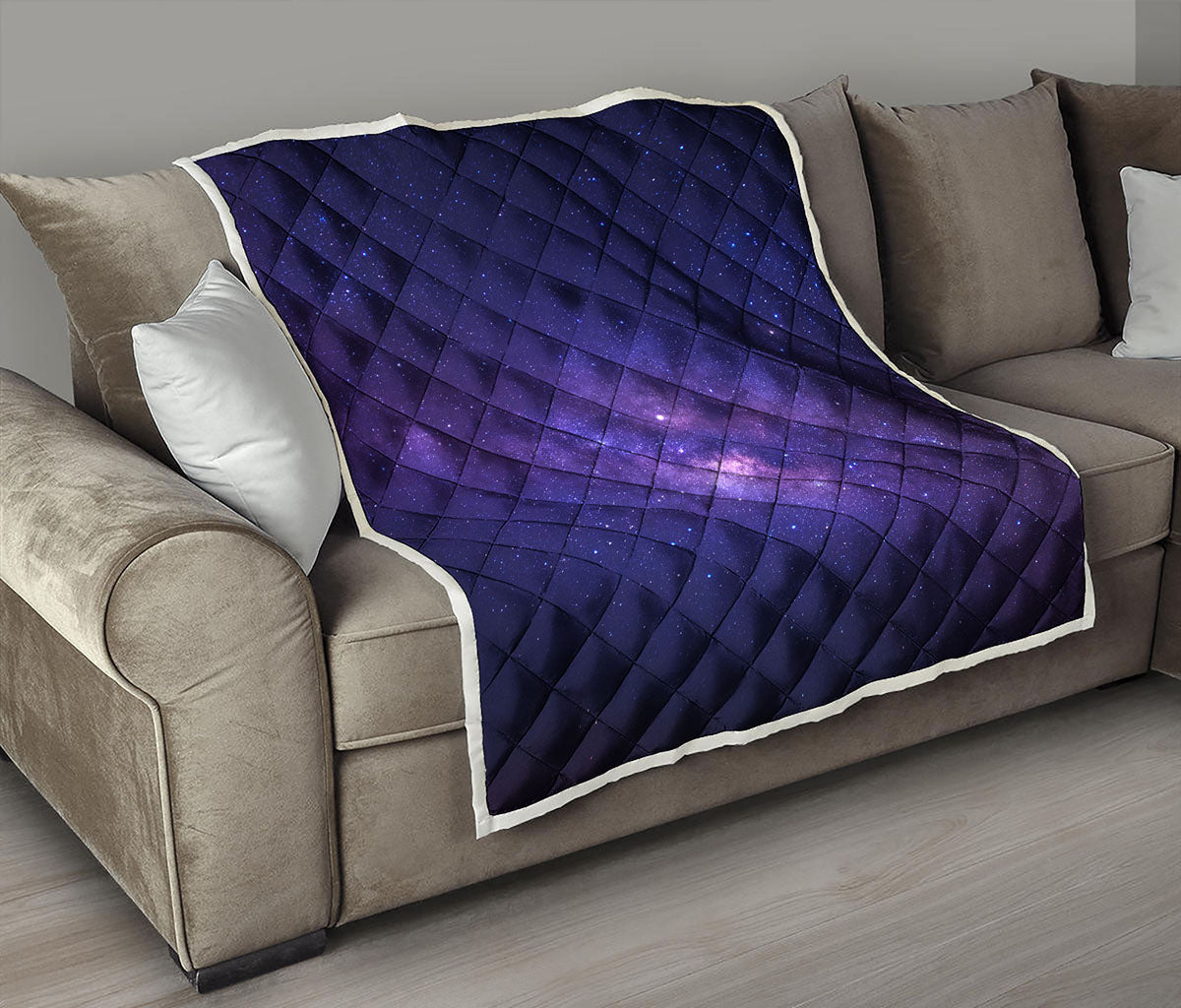 Dark Purple Milky Way Galaxy Space Print Quilt