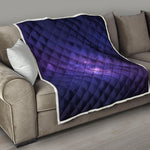 Dark Purple Milky Way Galaxy Space Print Quilt