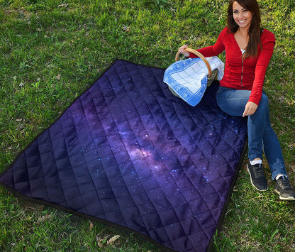 Dark Purple Milky Way Galaxy Space Print Quilt