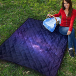 Dark Purple Milky Way Galaxy Space Print Quilt