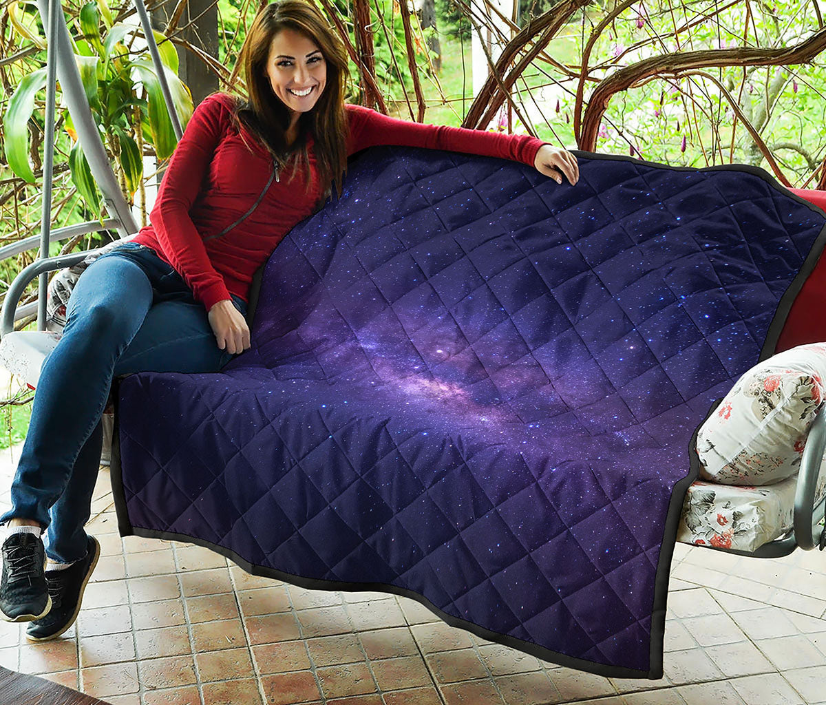 Dark Purple Milky Way Galaxy Space Print Quilt