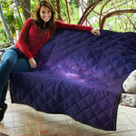 Dark Purple Milky Way Galaxy Space Print Quilt