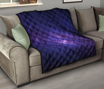 Dark Purple Milky Way Galaxy Space Print Quilt