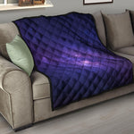 Dark Purple Milky Way Galaxy Space Print Quilt