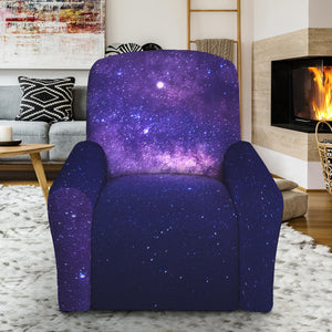 Dark Purple Milky Way Galaxy Space Print Recliner Slipcover