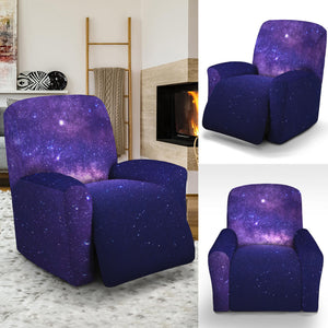 Dark Purple Milky Way Galaxy Space Print Recliner Slipcover