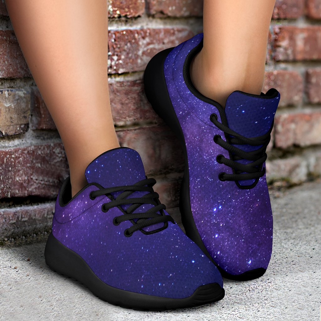 Dark Purple Milky Way Galaxy Space Print Sport Shoes GearFrost