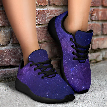 Dark Purple Milky Way Galaxy Space Print Sport Shoes GearFrost