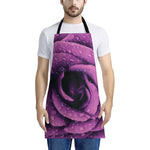 Dark Purple Rose Print Apron