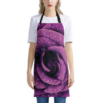 Dark Purple Rose Print Apron
