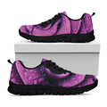Dark Purple Rose Print Black Running Shoes
