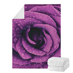 Dark Purple Rose Print Blanket