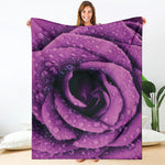 Dark Purple Rose Print Blanket